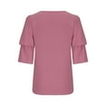 thumbnail image 6 of Patlollav Womens Summer T-Shirts Double Puff Sleeve Blouses Summer Half Sleeve Dot Tops Blouse, 6 of 6