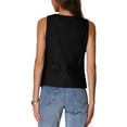 thumbnail image 3 of INSPIRE CHIC Women's Casual Linen V Neck Sleeveless Single Button Breasted Lightweight  Waistcoat M Black, 3 of 6