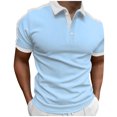 thumbnail image 2 of SEAOPEN Men's Short Sleeve Shirts Lightweight Button T-Shirts Basic Casual Shirts Today Light Blue,L, 2 of 6
