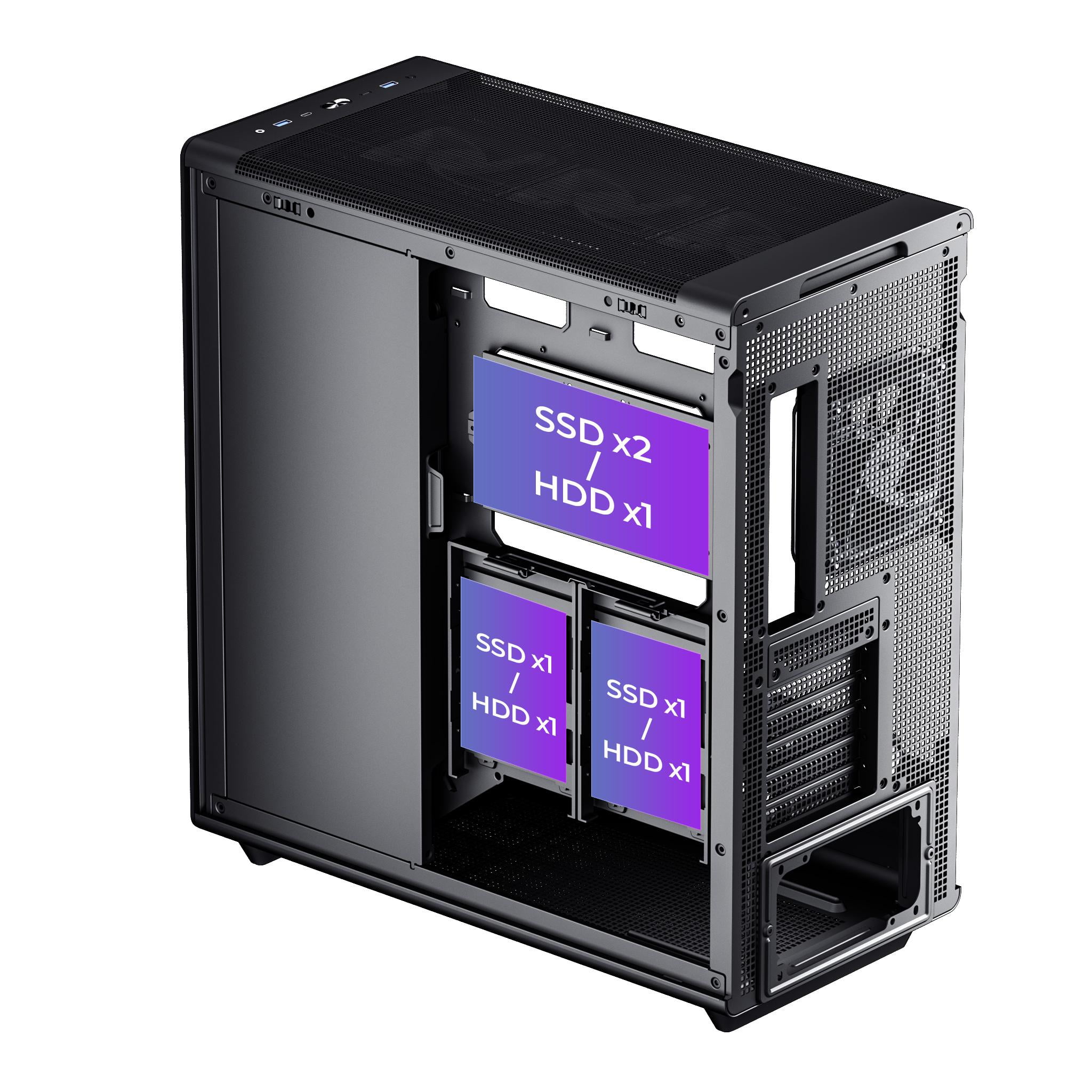 Rosewill Helium Air Mid Tower E-ATX Gaming Case, Mesh Panel, Tool-less, High-Airflow, Cable Management System, USB 3.1, included  2x 160mm & 1x 140mm PWM ARGB Fan, Black