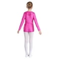 thumbnail image 3 of Miutii Kids Girls Fringe Sequin Gymnastics Leotard Long Sleeve One Piece Unitard Tassel Ballet Dance Biketard Hot Pink 16, 3 of 7