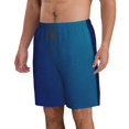 thumbnail image 2 of Zufioo teal blue for Men's Casual Beach Shorts, Sports Fitness Quick-drying Drawstring Shorts with Pockets for Home Wear-Large, 2 of 6