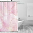 thumbnail image 5 of HVEST Pink Marble Shower Curtain Pink and White Shower Curtain - Abstract Modern Bathroom Decor, Waterproof Polyester Fabric, Includes 12 Hooks, 72x78 Inches, 5 of 8