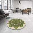 thumbnail image 4 of Ahgly Company Machine Washable Indoor Square Transitional Olive Green Area Rugs, 7' Square, 4 of 7