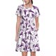 thumbnail image 1 of Fotbe Violets Flowers Vestido Largo de Moda para Mujer, Vestido Tipo Camiseta con Manga Corta y Estilo Casual a Rayas y Bloques de Color, 1 of 6