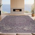 thumbnail image 2 of Design&I 2'x3' Ultra Soft Door Mat, Purple Boho Vintage Distressed Ornate Frame Round Scroll Pink Flowing Dynamic None Fluffy Washable Easy Care Indoor rug for Bedside Entryway, 2 of 7