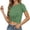 Green, variant on Womens Crop Tops Casual Y2K Short Sleeve Basic Twist Front Tee T-Shirt