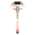 thumbnail image 3 of 1.86 ctw with Simulated Diamond Halo Accents Anniversary Ring for Women | Round Cut Natural Onyx | Hyperallergenic Solid 18K Rose Gold, 3 of 5