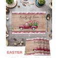 thumbnail image 6 of Easter Placemats Set of 4, Truck Tulip Wood Grain Placemat for Dining Table Decorations, Loads of Love Place Mats, Spring Table Mats for Kitchen Dinner Seasonal Holiday Party Decor, 6 of 6