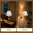 thumbnail image 5 of Lamp Shades Set of 2, Medium White Lampshade 7x13x9 inch, Barrel Lamphades for Table Floor Lamp, Easy Assembly Required Fabric Natural Linen Lamp Cover, Lamp Shade Harp Holder Included, 5 of 7