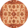thumbnail image 1 of Ahgly Company Indoor Round Oriental Orange Traditional Area Rugs, 6' Round, 1 of 4
