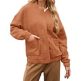 thumbnail image 5 of Spring Fall Women Long Sleeved Zipper Varsity Jacket Casual Bomber Jacket, 5 of 7