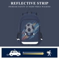 thumbnail image 5 of Flip-Top Backpack 17L Capacity Lightweight Bookpack Reflective Safety Strips & Adjustable Chest Strap Soccer Ball in Space, 5 of 7
