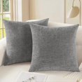 thumbnail image 1 of Chenchen Throw Pillow Covers Decorative 18 X 18 Inches Pack of 2 Cozy Chenille Cushion Cases for Couch Sofa Bed Living Room Home Medium Grey, 1 of 1