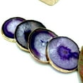 thumbnail image 3 of Ludlz Agate Beverage Coasters - Coffee Bar natural stone coasters, unique crystal-like coasters, heat-resistant, anti-slip and absorbent (purple, round), 3 of 6