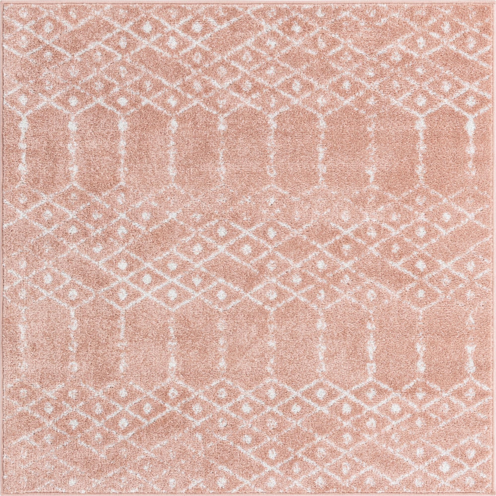 Paxon Trellis Collection Rug 8' x 10' Oval Rose Pink Medium