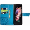 thumbnail image 5 of for Samsung Galaxy Z Fold5 Wallet Case for Women Girls, Shiny Butterfly Flower PU Leather Cover with Card Slot Holder Flip Phone Case for Samsung Galaxy Z Fold 5 Rhinestone Blue, 5 of 18