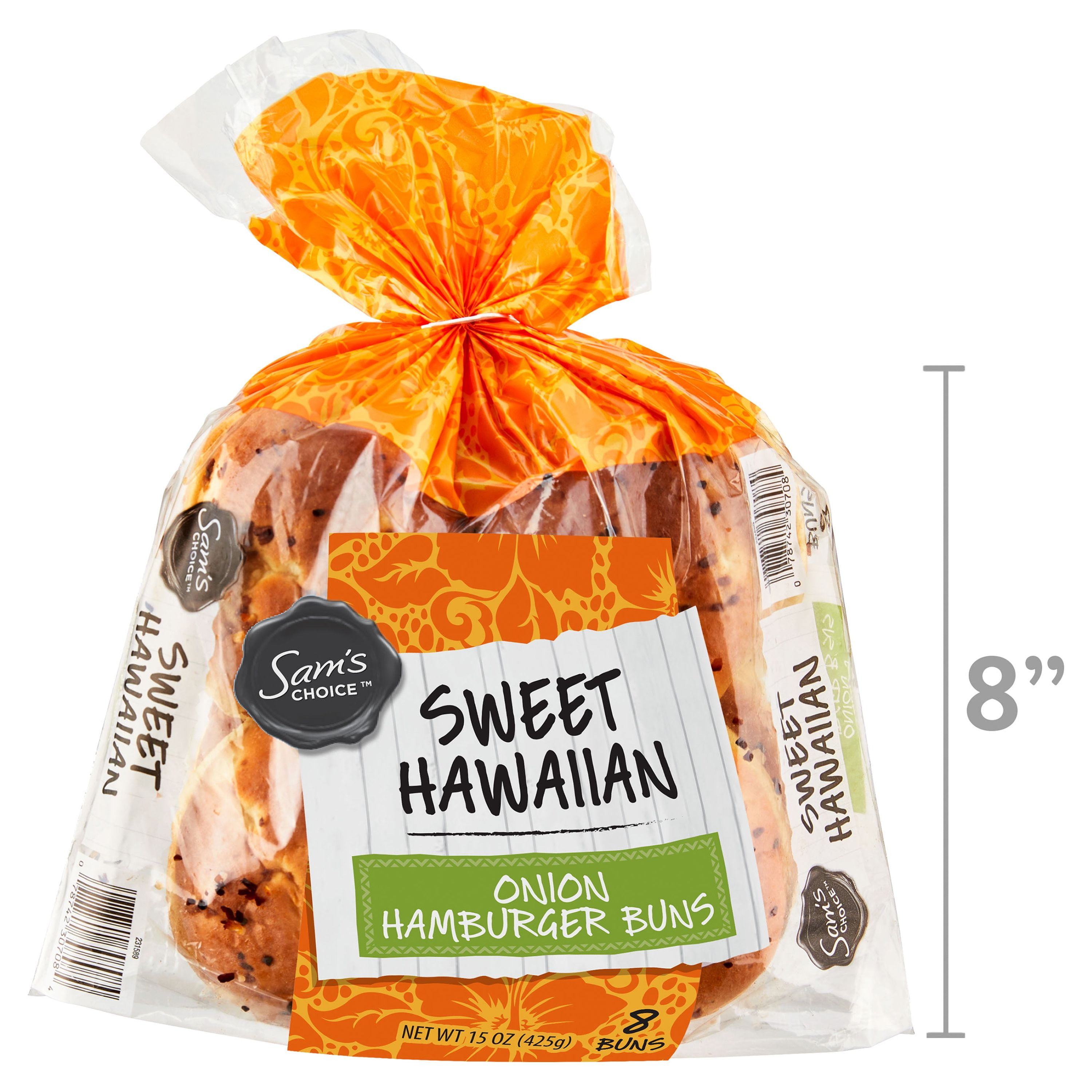 Sam's Choice Sweet Hawaiian Onion Hamburger Buns, 15 oz, 8 Count