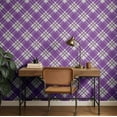 thumbnail image 3 of S4Sassy Self Adhesive Wallpaper, Mosaic Check Print Wallpaper, Purple Removable Diy Vinyl Wall Covering, Textured Peel And Stick Contact Paper For Entryway Accent Wall, Home Decor (25"X 240"), 3 of 9
