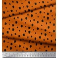 thumbnail image 2 of Soimoi Orange Cotton Cambric Fabric Brush Stroke & Dots Abstract Print Sewing Fabric Yard 56 Inch Wide, 2 of 3