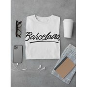Barcelona Spain Ink Calligraphy T-Shirt Men -Image by Shutterstock, Male XX-Large