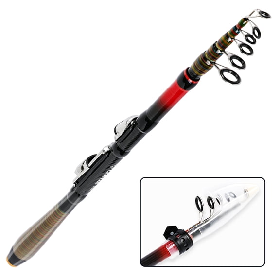 ITOMTE 6.9ft Spinning Fishing Rod Carbon Fiber Travel Pole | 7 Piece Telescopic Casting Rod For Beach Boat & Surf, Saltwater & Saltwater, Light Weight