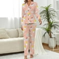 thumbnail image 2 of Top-kevin Cute Ghost Cherry Women's Long-Sleeve Shirt And Full-Length Bottom Pajama Set, 2 of 12