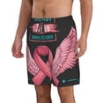 thumbnail image 2 of Rocae Ribbon With Angel Wings for Men's Beach Shorts Casual Elastic Waist Drawstring Summer Beach Shorts,S-3XL-Large, 2 of 6