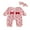 Pink A, variant on Newborn Baby Girl Valentines Day Outfit Bow Heart Ruffle Cotton Linen Jumpsuit  Long Sleeve Romper Playsuit with Headband