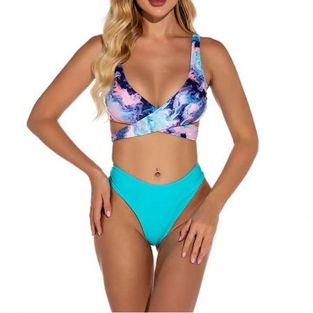 

KI-8jcuD Triangle Bikini Tops For Women Women S 2021 Split Bikini Dyed Tie Swimsuit Swimsuit Printing Swimwears Tankinis Set Bikini Sports Bra Top Supportive Bikini Tops For Large Bust Bathing Suits