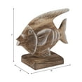 thumbnail image 4 of Decorative Fish for Home Decor - Wooden Coastal Figurine for Bathroom, Office, Room, and Shelf Decor - Hand-Carved Albasia Wood Sculpture Ornament for Living Room or Coffee Table Display - 7", Brown, 4 of 12