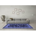 thumbnail image 3 of Ahgly Company Machine Washable Indoor Rectangle Persian Blue Traditional Area Rugs, 3' x 5', 3 of 4