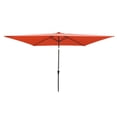 thumbnail image 3 of 10 x 6.5 Ft Rectangular Patio Umbrella, Outdoor Sunbathing Umbrellas with Solar LED Lights, Crank and Push Button Tilt, Waterproof Sun Shade for Garden Backyard Swimming Pool,Light Brick Red, 3 of 7