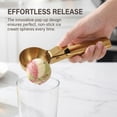 thumbnail image 2 of Ice Cream Scoop, Stainless Steel Ice Cream Scooper, Comfortable Ergonomic Handle, Easy Release, Easy Clean Gold 7.2 in, 2 of 7