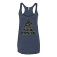 thumbnail image 3 of Cat I Am Your Father Cat Lover Tri-Blend Racerback Tank Top, Vintage Navy, X-Large, 3 of 5