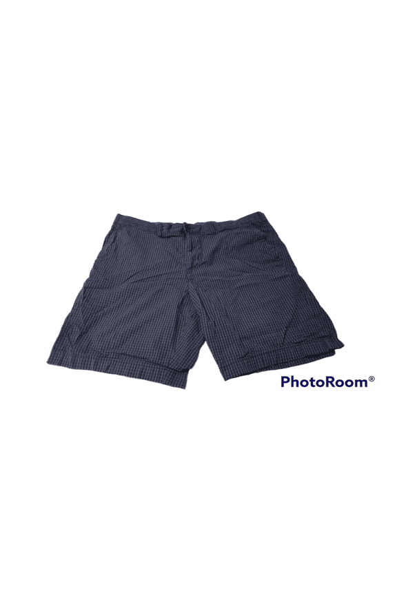 Men's Classic Check Flat Front Shorts Fast Ship,Navy Blue, 36