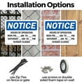 thumbnail image 3 of (2 Pack) Hours Of Operation Mon - Fri ____ Am - ____ OSHA Notice Sign 10 Inch X 7 Inch Indoor / Outdoor Rust-Free Aluminum Metal Signs for Workplace, Workshop, and Construction Site,, 3 of 8
