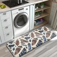 thumbnail image 3 of Blue and Brown Feather Pattern Kitchen Rug Mat,Kitchen Runner Rugs Non Skid Washable,Decorative Kitchen Floor Mats for Kitchen,Sink,Laundry,17"x47.2", 3 of 7