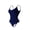Dark Blue, variant on Women's Solid Color Adjustable Spaghetti Strap Bodysuit, Open Crotch Chest Support Shapewear, Tummy Control Body Shaper for Daily Wear