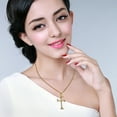 thumbnail image 6 of NEGS 18K Gold Plated Crucifix Cross Catholic Christ Pendant 24'' Chain Jesus Prayer Stainless Steel Necklace for Men Women, 6 of 7