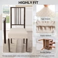 thumbnail image 3 of Juego de 6 fundas impermeables para asiento de silla de comedor en beige, 3 of 8