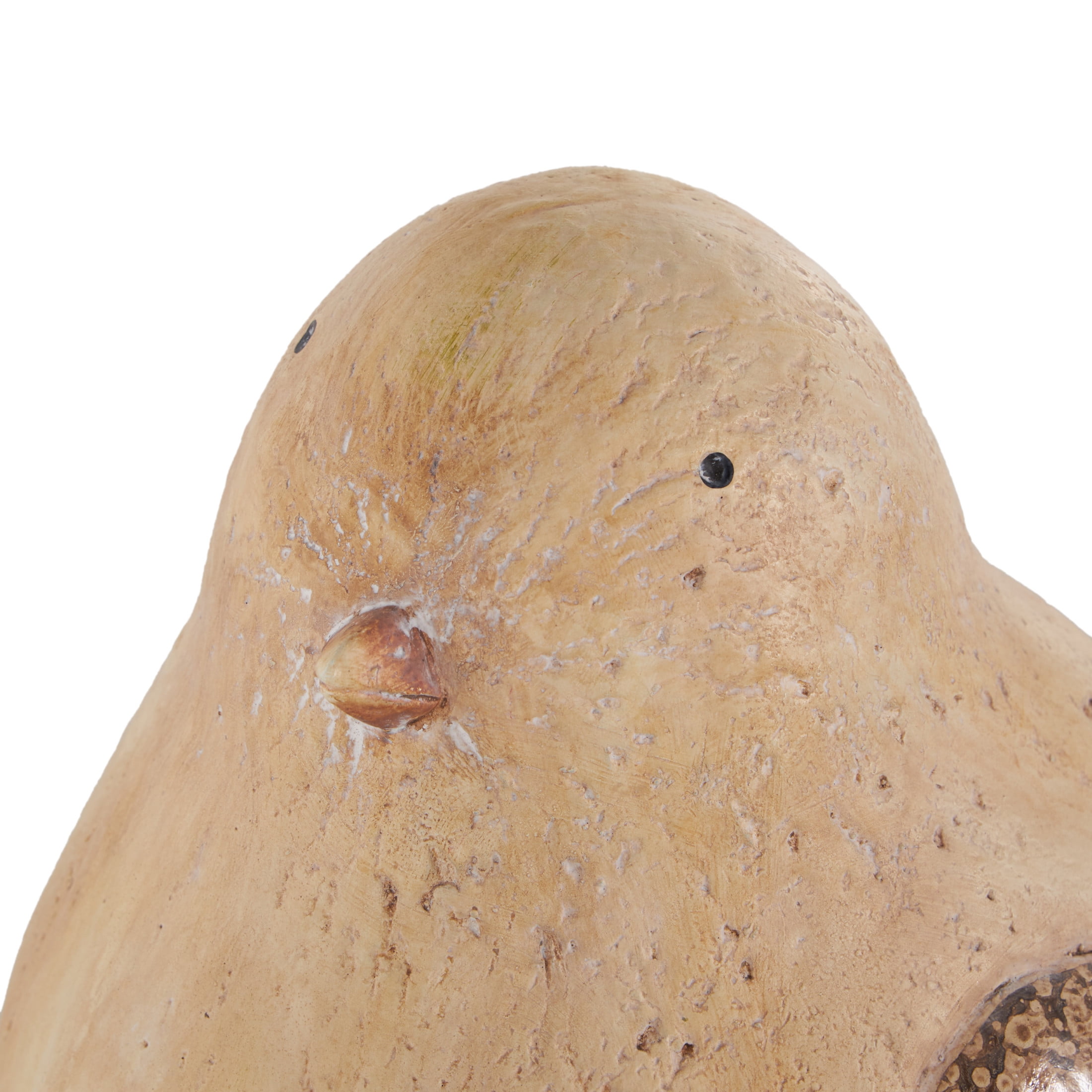 DecMode 9" Sitting Bird Garden Sculpture with Brown Accents