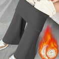 thumbnail image 3 of Bloomae Women's Fleece Lined Pants High Waist Winter Thermal Plush Thick Warm Flare Leggings Tummy Control Hiking Yoga Pants with Pockets Dark Gray XL, 3 of 9