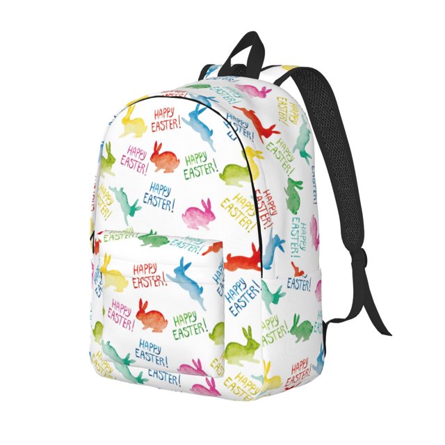 Fotbe Happy Easter Rabbit Mochila de Lona con Estampado, Mochila Duradera, Mochila Versátil de Alta Calidad, Mochila Compacta Vintage-Medium