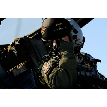 - LAMINATED POSTER A 79th Fighter Squadron Tigers pilot looks toward the rear of his F-16 Fighting Falcon from the co Poster Print 24 x 36