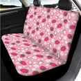 thumbnail image 3 of Uorisanigo Pink Strawberry 14 Pieces Auto Seat Covers Full Set with Cars Headrest Coverand Steering Wheel Cover Car Armrest Cover Seat Belt Pads Keychain Elastic Anti-slip Universal Fit Car SUV, 3 of 6
