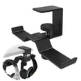 thumbnail image 1 of Soporte para auriculares 6AM LifeStyle para debajo del escritorio, doble cabezal, metal, negro, 1 of 6