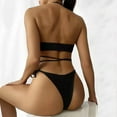 thumbnail image 3 of KaLI_store Womens Bikini Swimsuits Bikini Set for Women High Waisted Two Piece Cross Strings Lace Up Swimsuit Top with Bathing Suits Bottom Black,M, 3 of 4