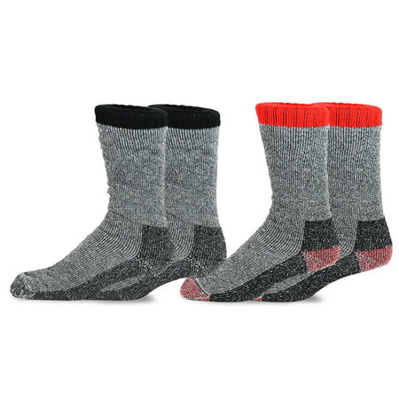 TeeHee Heavyweight Outdoor Wool Thermal Boot Socks for Men 2-Pack (Black and