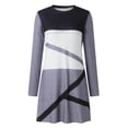 thumbnail image 4 of Robes pour Femmes Mode Décontractée Manches Longues Imprimé Col Rond Robe de Soirée Quotidienne, 4 of 5